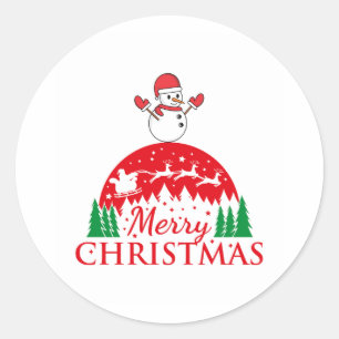 Personalisiert frohe und helle Weihnachten Runder Aufkleber