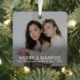 Personalisiert frohe und Verheiratete Weihnachten Ornament Aus Metall
