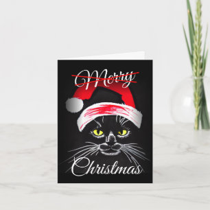 Personalisiert frohe Weihnachten Angry Black Cat
