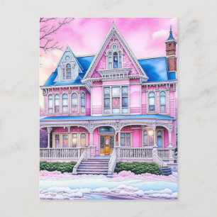 Personalisiert frohe Weihnachten aus unserem Hause Postkarte