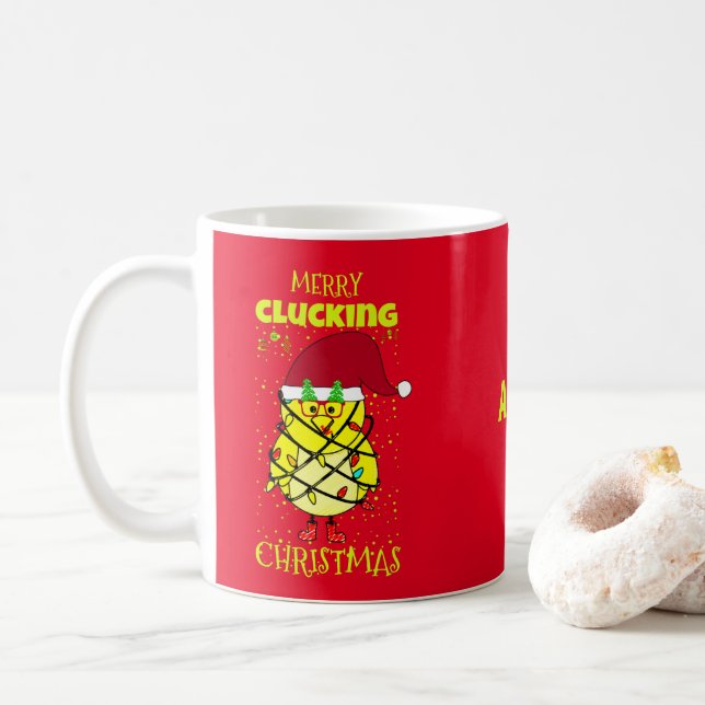 Personalisiert Frohe Weihnachten Funny Funny Festi Kaffeetasse (Mit Donut)