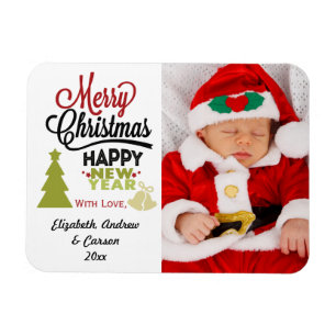Personalisiert frohe Weihnachten Glück Neues Jahr Magnet