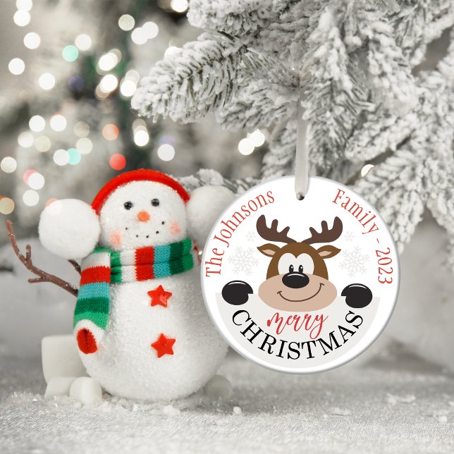 Personalisiert frohe Weihnachten Keramik Ornament (Personalized Merry Christmas Ceramic Tree Decoration)