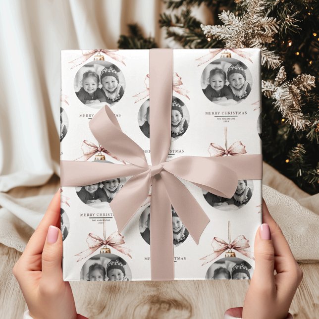 "Personalisiert frohe Weihnachten mit Foto Geschenkpapier (Von Creator hochgeladen)