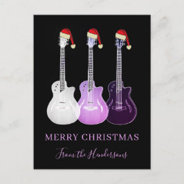 Personalisiert frohe Weihnachten Pink Gitarren