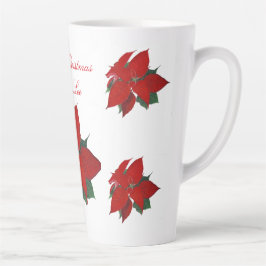 Personalisiert frohe Weihnachten Poinsettia Large Milchtasse