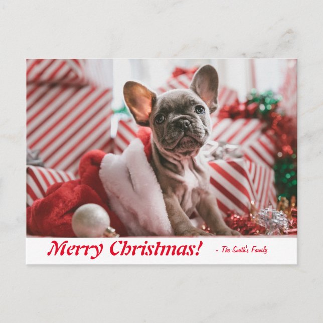 Personalisiert Frohe Weihnachten Postkarte (Vorderseite)