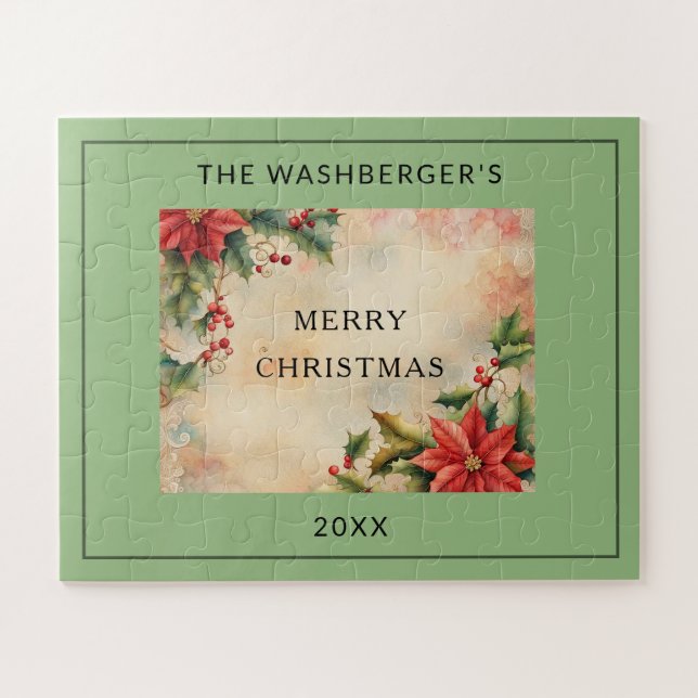 Personalisiert frohe Weihnachten Puzzle (Horizontal)