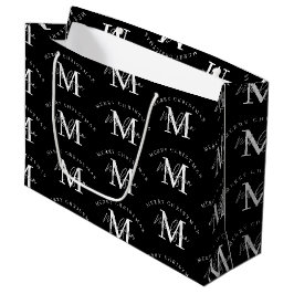 Personalisiert Frohe Weihnachten Schwarz-weiß Mono Große Geschenktüte