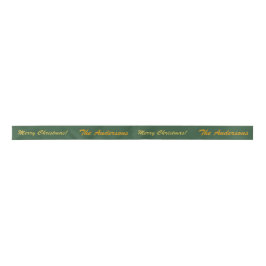 Personalisiert frohe Weihnachten und Familienname  Satinband