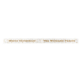 Personalisiert frohe Weihnachten und Goldene Stern Satinband