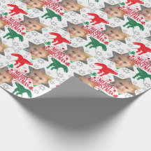 Personalisiert Frohe Weihnachts-Foto T-Rex