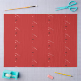 Personalisiert Frohe Weihnachts-Rote Monogramm Seidenpapier