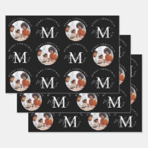 Personalisiert Frohe Weihnachts-Schwarz-Monogramm-