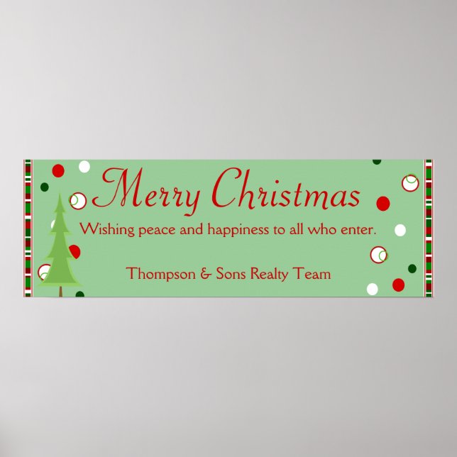 Personalisiert Frohe Weihnachtsbanner Poster (Vorne)