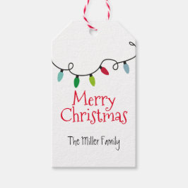 Personalisiert frohe Weihnachtsbeleuchtung Geschenkanhänger