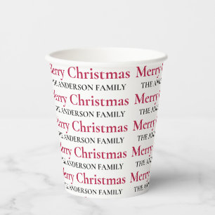 Personalisiert frohe Weihnachtsfamilie Pappbecher
