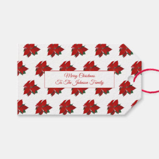 Personalisiert frohe Weihnachtsfamilie Rote Blüte Geschenkanhänger