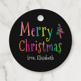 Personalisiert frohe Weihnachtsfarben Geschenkanhänger