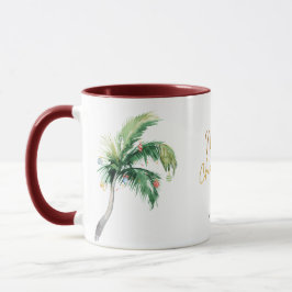 Personalisiert frohe Weihnachtsfeiertage Palme Tre Tasse