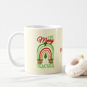 Personalisiert frohe Weihnachtslehrerin Weihnachte Kaffeetasse