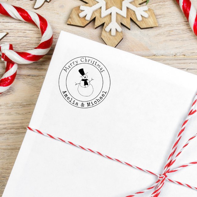 Personalisiert Frohe Weihnachtsschneemann Gummistempel (Von Creator hochgeladen)