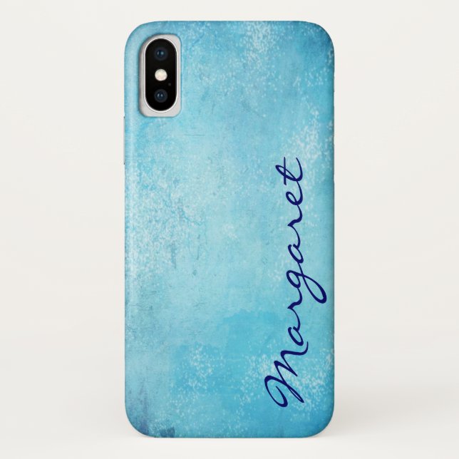 Personalisiert fröhliches blaues Wasser Case-Mate iPhone Hülle (Rückseite)