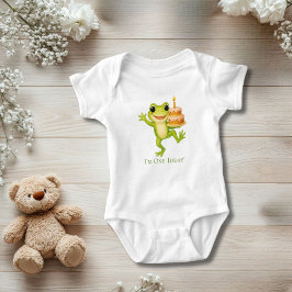 Personalisiert Frosch 1. Geburtstagsgeschenk Baby Strampler