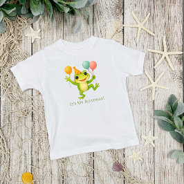Personalisiert Frosch Balloons Kleinkind Baby Gebu T-shirt