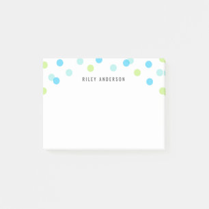 Personalisiert Fun Blue Aqua Green Confetti Post-it Klebezettel