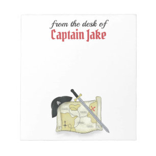 Personalisiert Fun Funny Pirate Karte Niedlich Notizblock