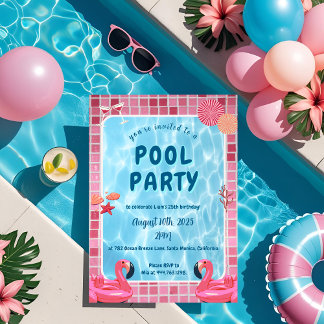 Personalisiert Fun Pool Party Geburtstag Einladung