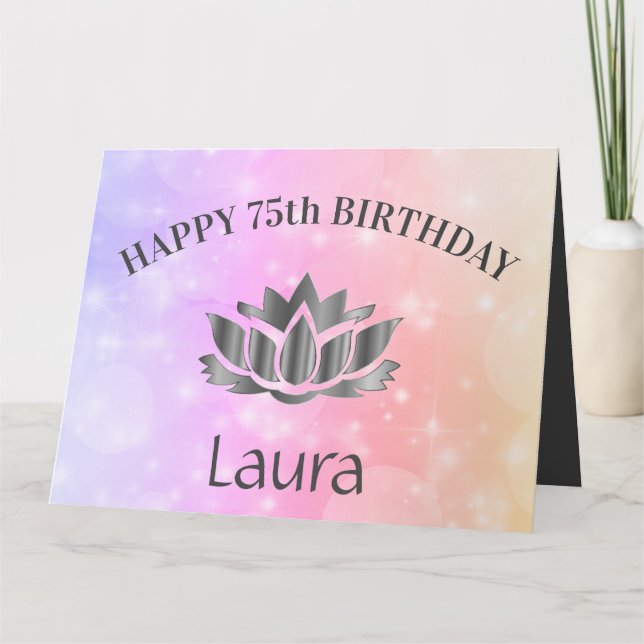 Personalisiert Funkelnd 75. Geburtstag Karte (Vorderseite)