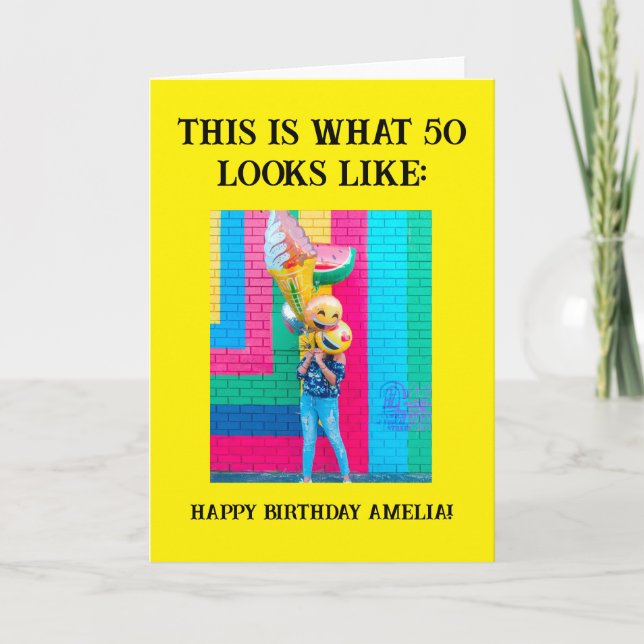 Personalisiert Funny 50. Meilenstein Geburtstag Karte (Vorderseite)