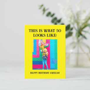 Personalisiert Funny 50. Meilenstein Geburtstag Postkarte