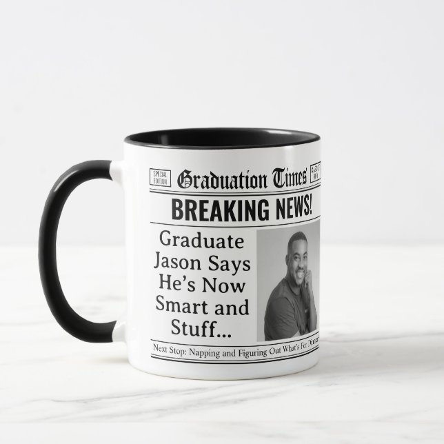 Personalisiert Funny Abschluss Tasse Zeitung Tasse (Links)