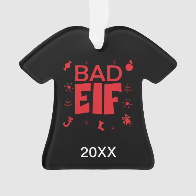 Personalisiert Funny Bad Elf Weihnachten Ornament (Vorderseite)