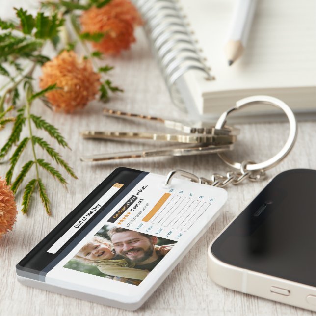 Personalisiert Funny Best Vater Foto Schlüsselanhä Schlüsselanhänger (Vorderseite rechts)