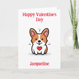 Personalisiert Funny Corgi Valentine Card Feiertagskarte