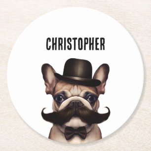 Personalisiert Funny Dog Runder Pappuntersetzer