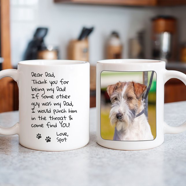 Personalisiert Funny Dog Vater Foto Kaffeetasse (Personalized Dog Dad Photo Mug)