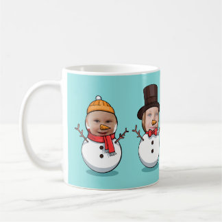 Personalisiert Funny Face Foto Snowmen Weihnachten Kaffeetasse