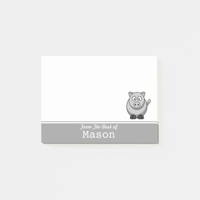 Personalisiert Funny Fat Pig Post-it Klebezettel (Vorderseite)