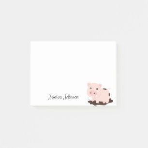 Personalisiert Funny Funny Pink Pig Notizblock