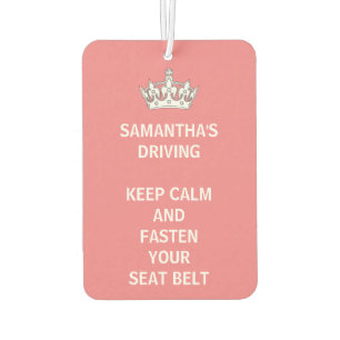 Personalisiert Funny Girly Behalte Ruhe Pink Fahre Autolufterfrischer