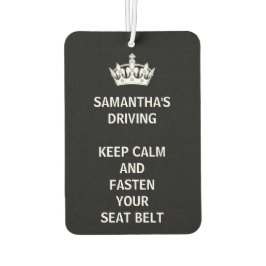 Personalisiert Funny Girly Behielt Calm Black Autolufterfrischer