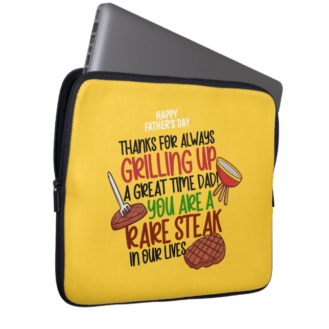 Personalisiert Funny Grill Koch Daddy Laptopschutzhülle (Vorne Rechts)