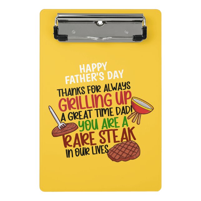 Personalisiert Funny Grill Koch Daddy Mini Klemmbrett (Vorderseite)