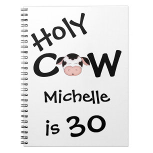 Personalisiert Funny Holy Cow 30. GeburtstagsNoteb Notizblock