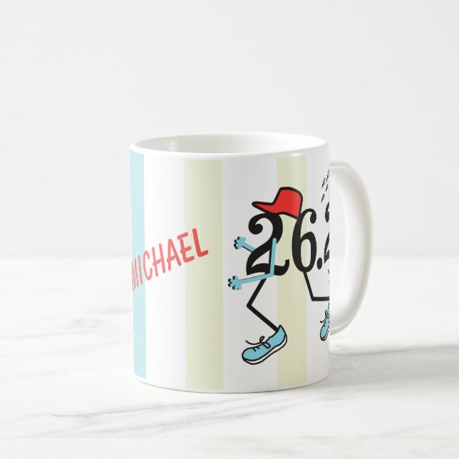 PERSONALISIERT Funny Marathon 26.2 © Geschenk für  Kaffeetasse (VorderseiteRechts)